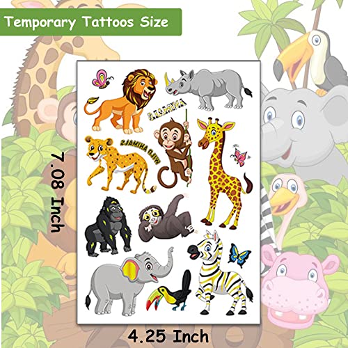 Hohamn Glitter Animal Temporary Tattoos For Kids - 50 Styles Zoo Jungle Animal Fake Tattoos For Boys Girls Birthday Party Supplies, Baby Shower #TOP2