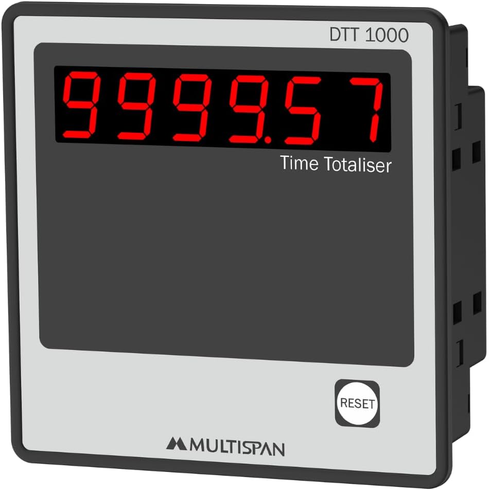 Multispan DTT-1000 Time Totalizer/Hour Meter 6-Digit 96 X 96 X 43