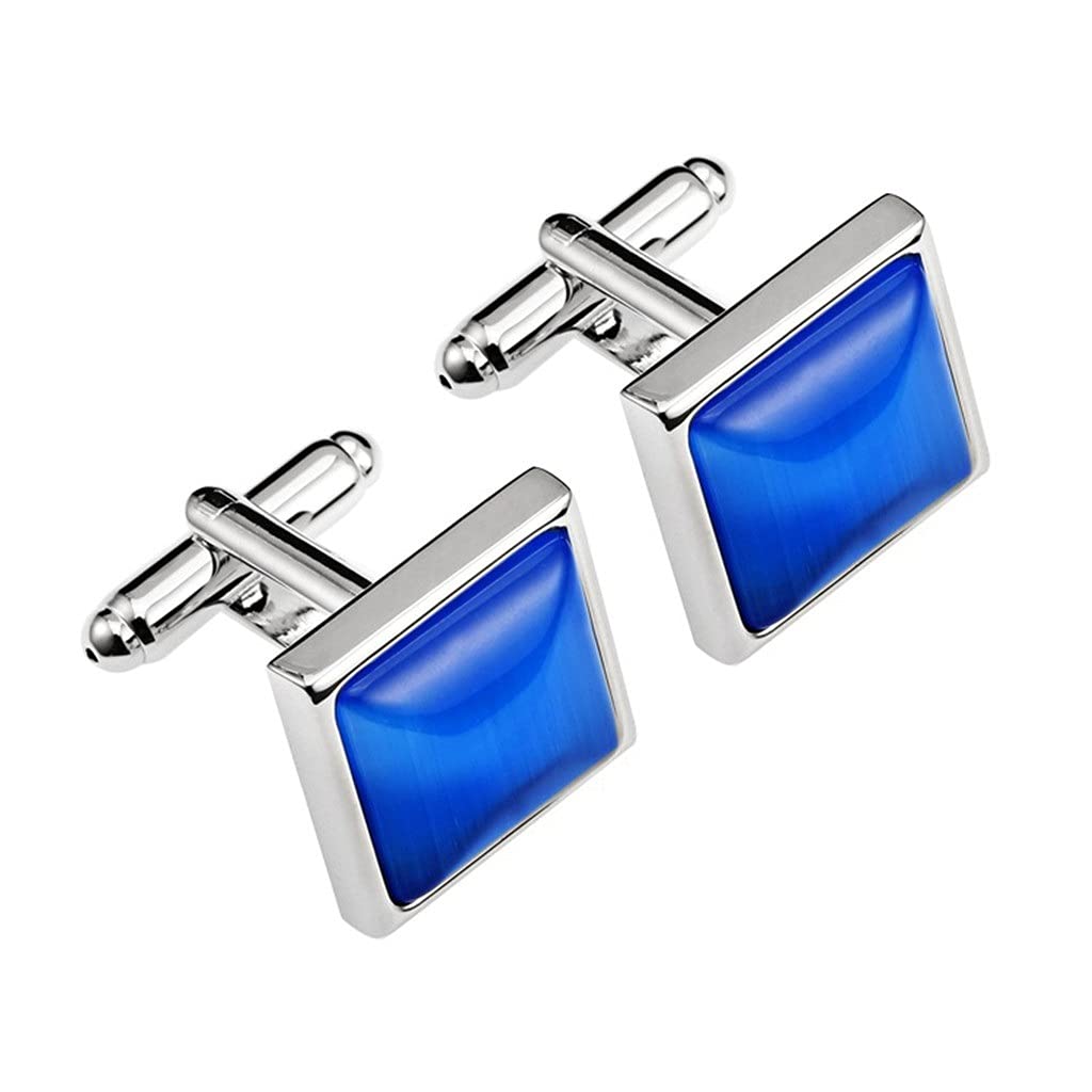Gemelli con pietra occhio di gatto per regali aziendali di nozze da uomo Gemello blu dalla personalità elegante