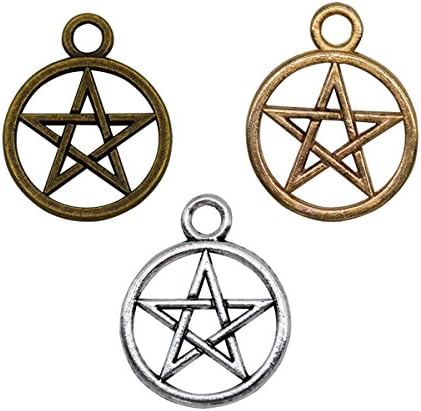 YUEKUI Jewelry Making Accessory Bronze Necklace pendant (30Pcs Fashion Pentagram)