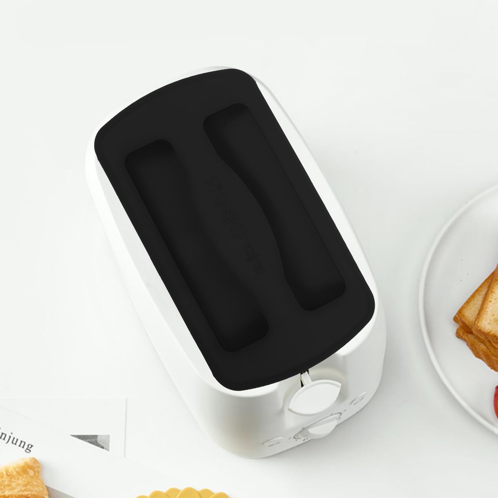 CHILDWEET Copertura Pane per e in Macchina del Silicone Antipolvere Nero Texture Resistente per Accessori Tostapane da Cucina