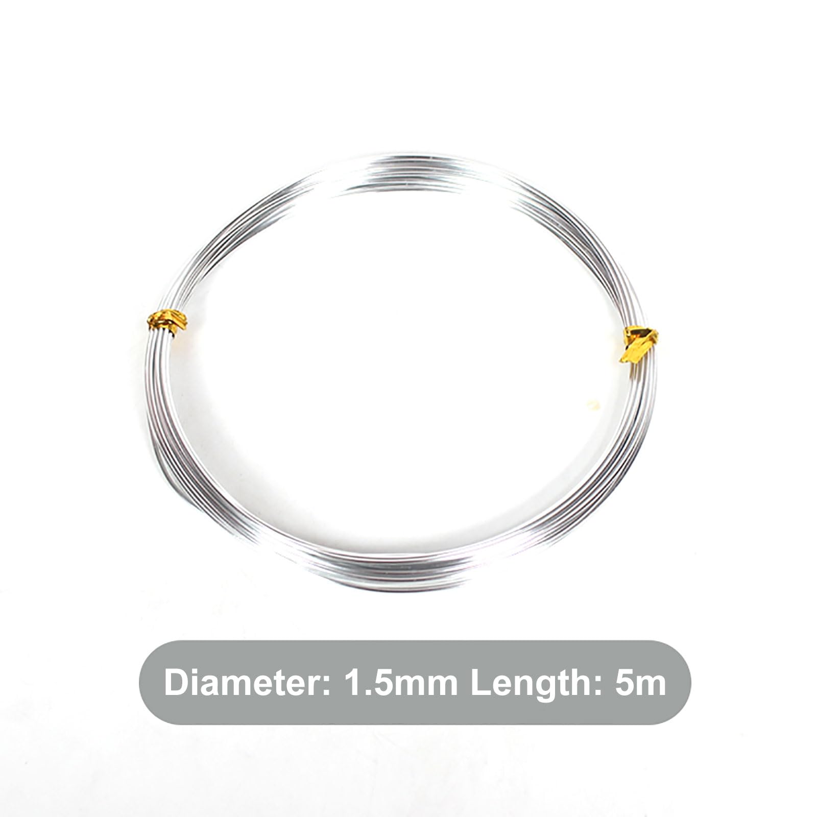 COYOUCO Aluminum Wire 6 Colors Colored Aluminum Wire,1.5Mm Diameter 5M Long,Craft Wire Thin Hobby Wire for Art Colored Beading Wire,Silver