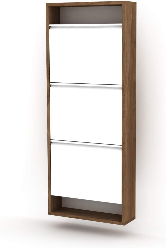 HC Home CanvasHome Canvas Wall Mounted Hide Shoe Cabinet - Walnut