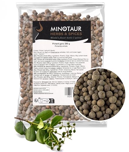 Minotaur Spices | Pimienta de Jamaica entera | Granos de pimienta de Jamaica | 2 x 250g (500g)