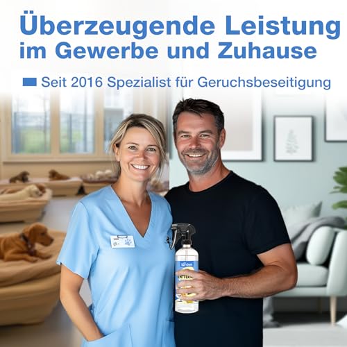 bio-chem Hunde Geruchsentferner Spray 750 ml - Enzymreiniger mit Mikroorganismen - Geruchsneutralisierer gegen Hundeurin Geruch - Entfernt Gerüche aus Sofa, Teppich, Polster nachhaltig - Made in DE