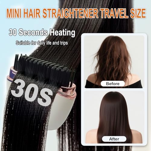 Mini plancha de pelo inalámbrica recargable blanca miniatura 3