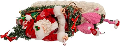 Miniatura 5 de Kurt Adler - Trineo de flamencos de tela de 10 pulgadas