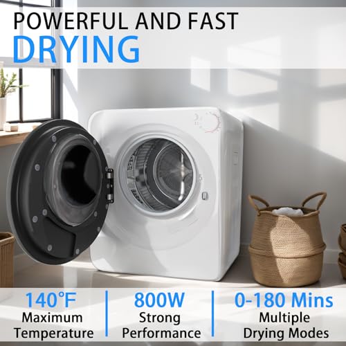 Erivess 2.0 Cu.Ft Full Automatic Washer & 1.6 Cu.Ft Compact Dryer Combo Set - Image 5