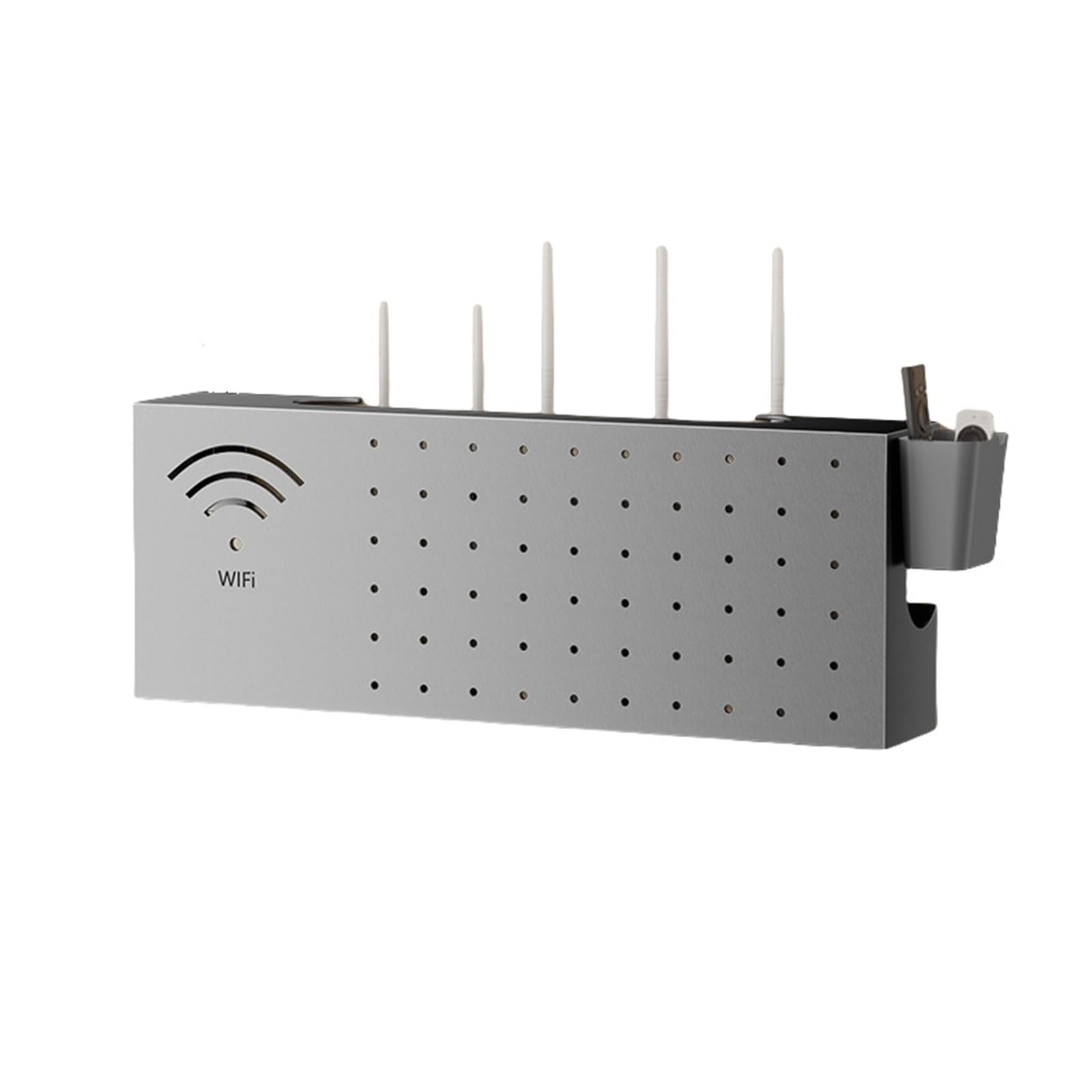 Armoire de rangement murale pour routeur avec multiprise et gestion des câbles – Étagère élégante pour économiser de l'espace pour routeurs et modems Wi-Fi – Idéal pour la maison ou le bureau