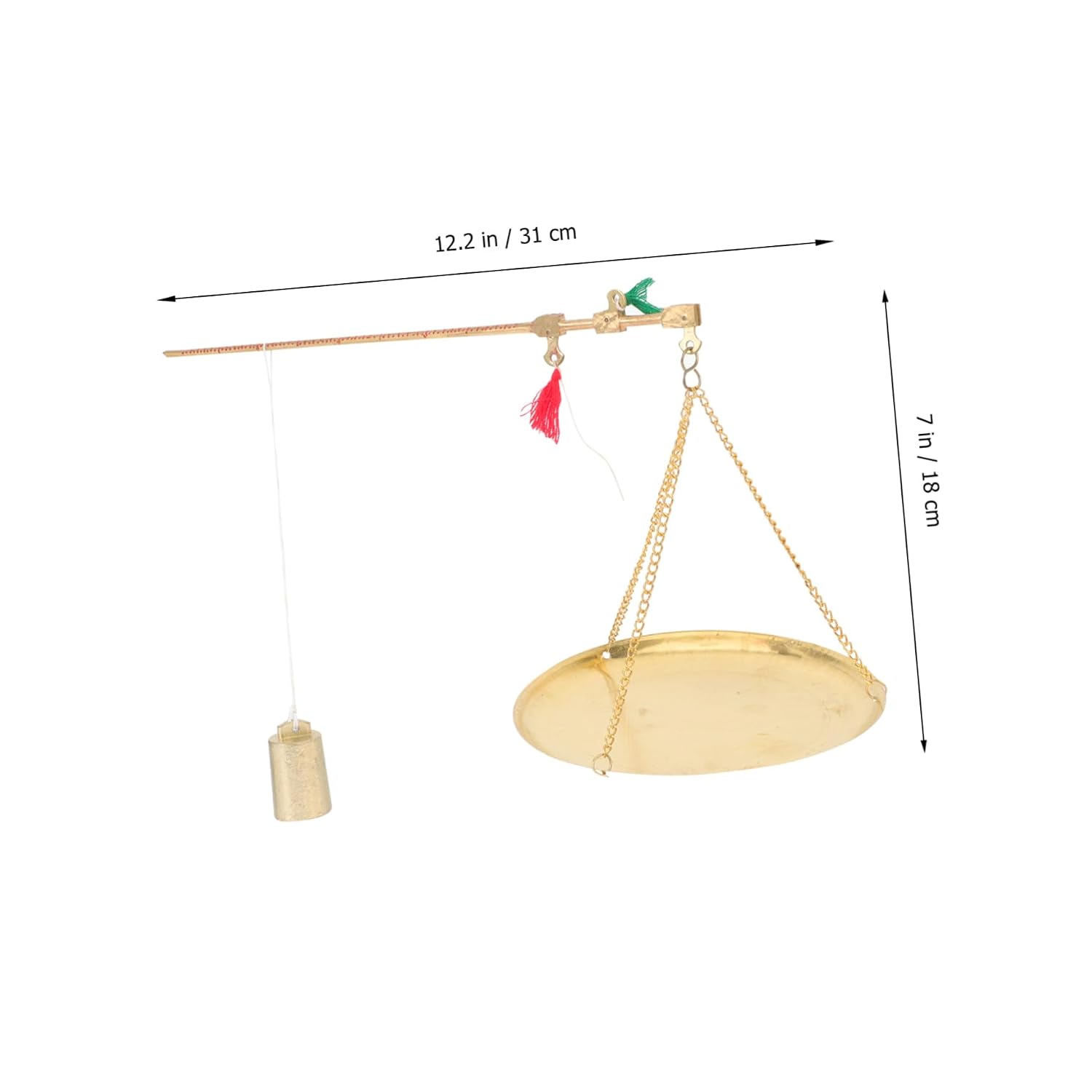 Mini Antique Scale for Chinese Medicine Portable Handheld Weighing Scale Brass Finish 500g Capacity for Herbs and Dried Fruits for Home Use