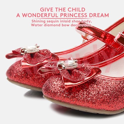 Amtidy Girls Dress Shoes Mary Jane Wedding Party Shoes Glitter Bridesmaids Princess Heels2
