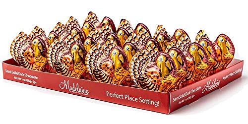 Madelaine Dark Chocolate Turkey Candy – 1 oz Foil-Wrapped Thanksgiving