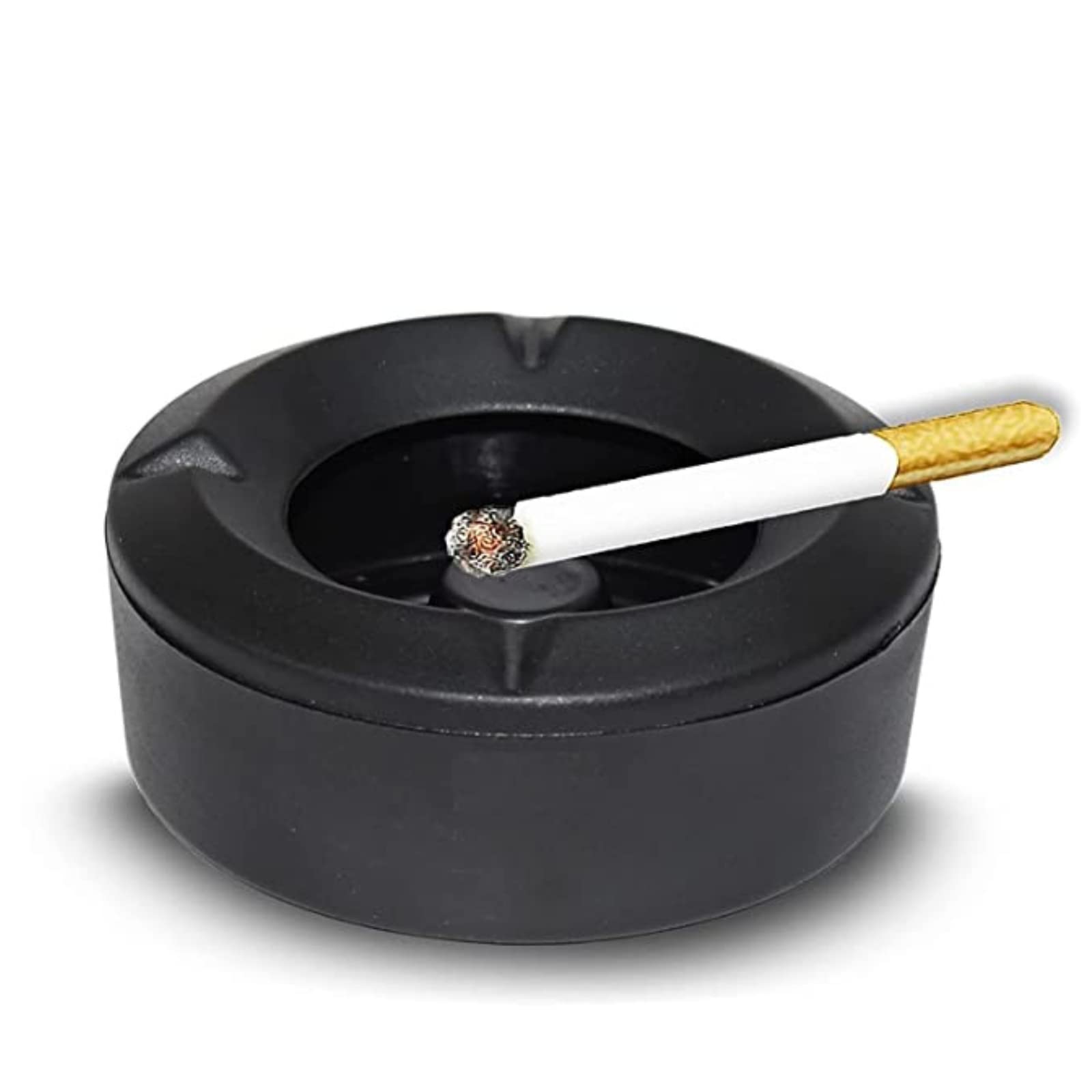Tekzie Ashtray with Lid Ashtray Holder for Cigarette Smoking for Car, Home, Office and Bar (1Pc, Black)-image-4