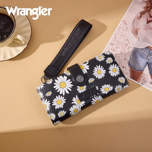 Image of Montana West X Wrangler Wristlet Wallet for Women Daisy Floralt Clutch Womens Wallet Rfid Card Cases & Money Organizers with Smooth Zipper and ID Window