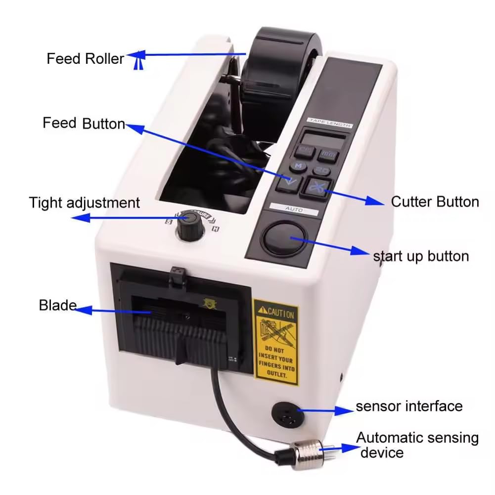 Distributeur de Ruban Adhésif Électrique, Coupe-Ruban Automatique, 140x157x240 mm, 5,4 kg, 18 W, AC220V/110V