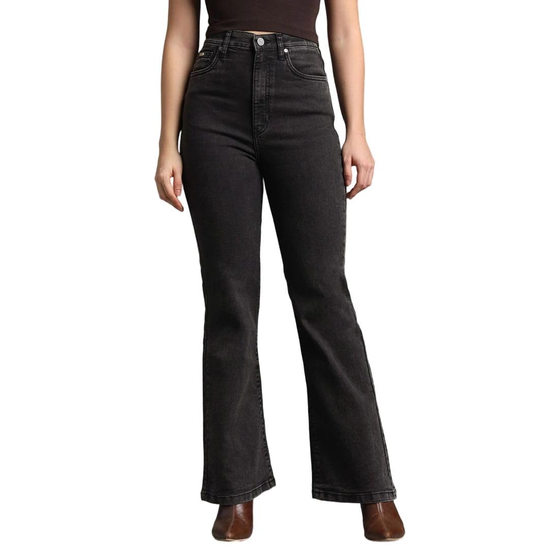 flying machine Women's Flared Fit Jeans| Solid | Ultra-high Rise | Stretchable | Jeans for Woman-picture-38