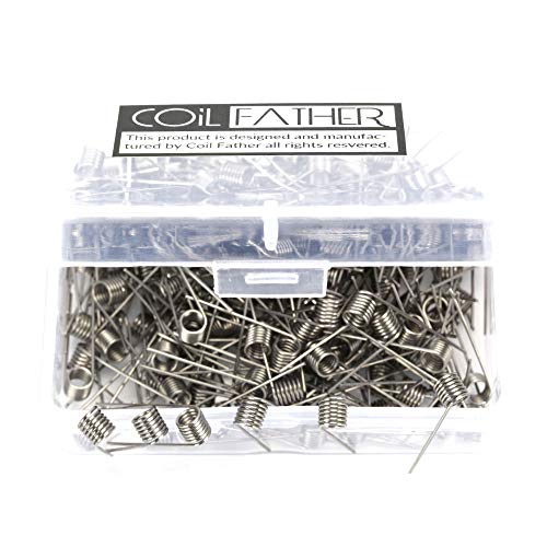 Ruiyitech Lot de 100u00a0bobines préconstruites Ni80 SS316L 22 24 26 28 préfabriquées pour les bobines Vape DIY RDA Bobine Alien Clapton pour Ecigs Ni80 24GA.