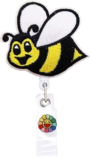 Bumble Bee Buzz Retractable Name Card Badge Holder Reel with Alligator Clip, 24 inches Thick Pull Cord