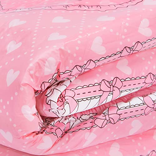 Image of Littleforbig Printed Adult Brief Diapers 10 Pieces - Blushing Baby Pink(XL)