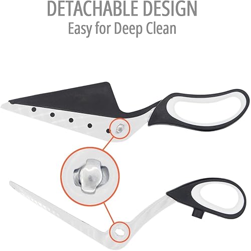 Miniatura 3 de Cortador de tijeras de pizza de acero inoxidable para pizza, cortador de pizza con mango de agarre suave