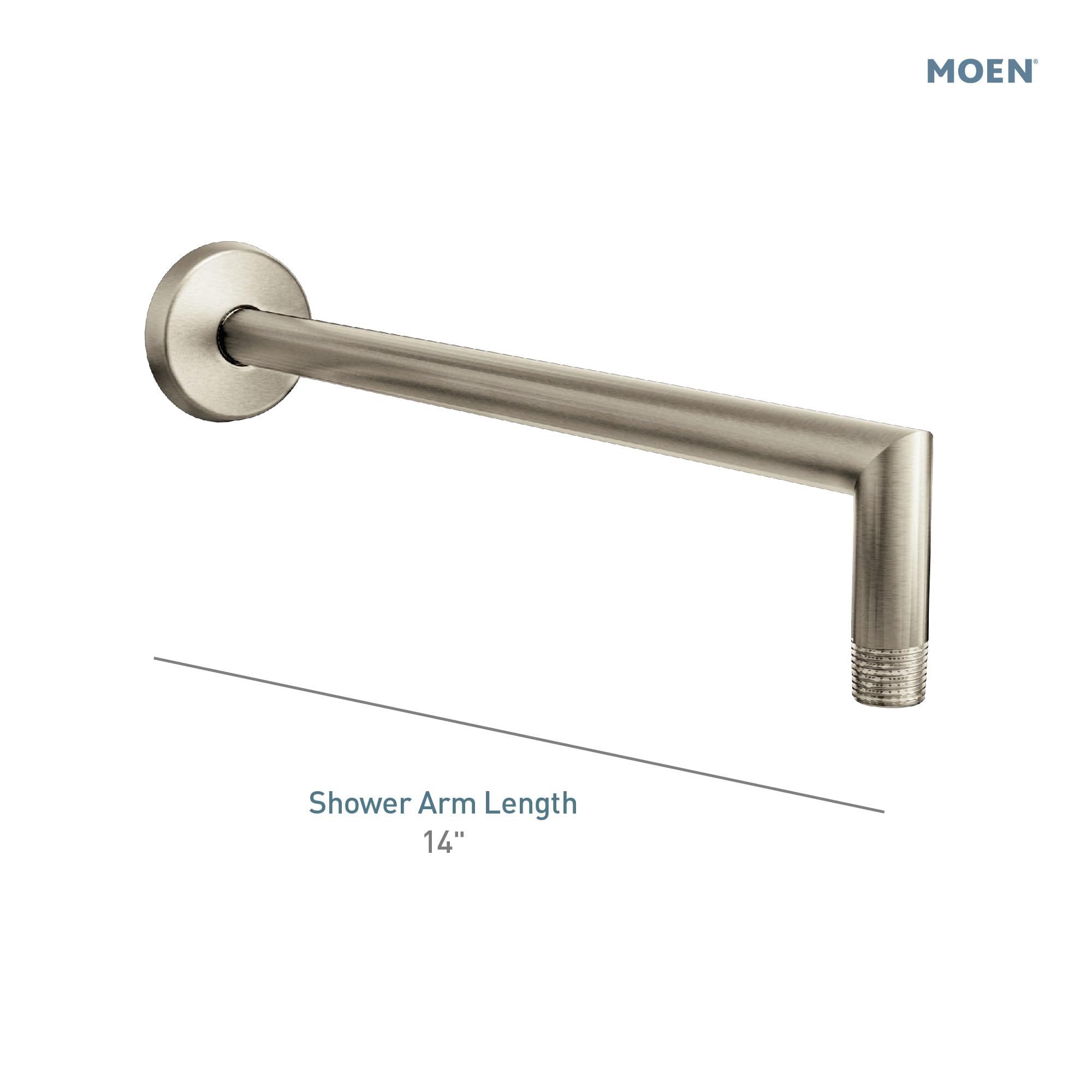 Moen Arris Fırçalanmış Nikel 14 İnç Rainshower Düz Duş Kolu ve Flanşı, S110BN