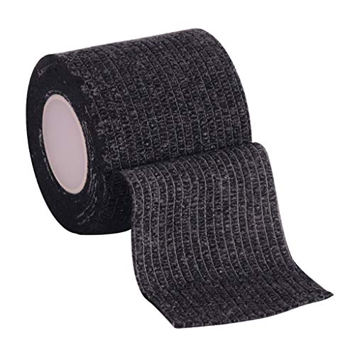 HTDBKDBK Self Adherent Cohesive Wrap Bandages-Colour Muscle Protection Tool Care Bandage Tape Sports Elastic Therapeutic Tape Black, One Size