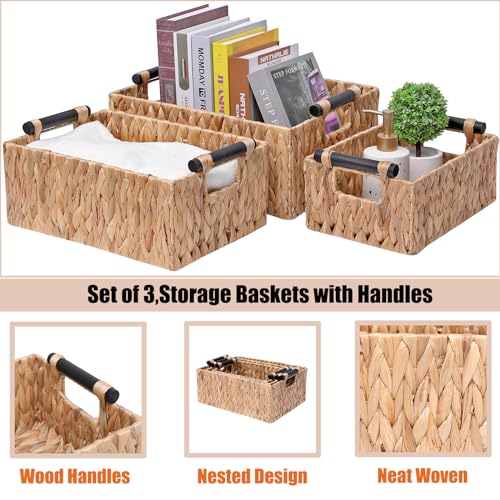 Wicker-Storage-Basket-Shelf-Bakets-Hand-Woven-Water-Hyacinth-Woven-Storage-Basket-with-Wooden-HandlesNested-Organizer-Container-with-Built-In-Carry-Handles3-Pack Wicker Storage Basket Shelf Bakets Hand Woven Water Hyacinth Woven Storage Basket with Wooden HandlesNested Organizer Container with Built In Carry Handles3 Pack