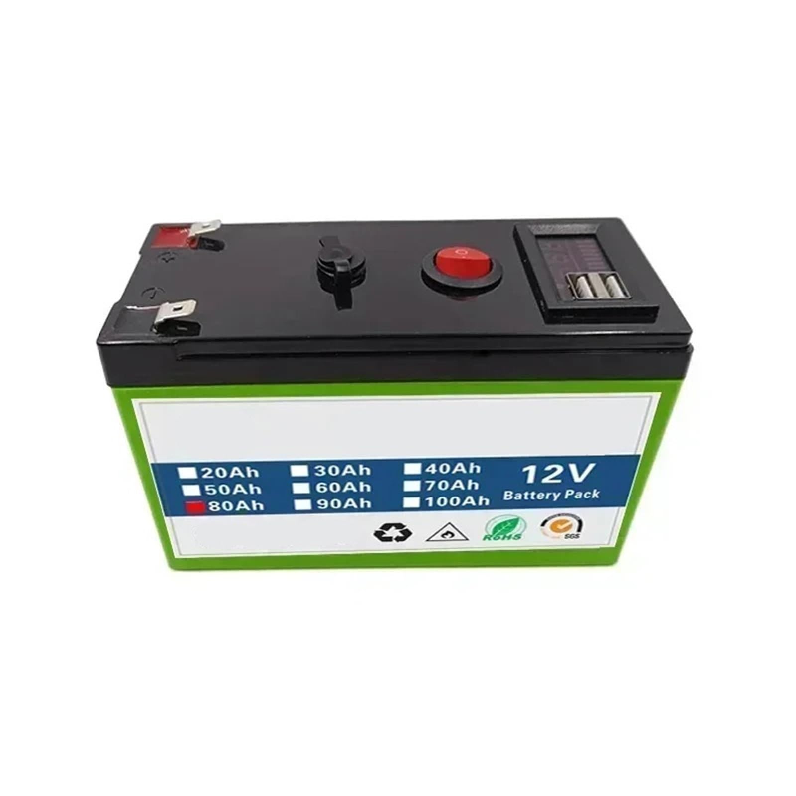Batteria A Ciclo Profondo Compatibile Con Più Dispositivi, 100 Ah | Pacchetto di accumulo di energia da 12 V abbinato al caricabatterie da 12,6 V 3 A di supporto(12v 100Ah)