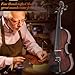 Ceciliec Acoustic Violin 4/4 Full Size, Solid Wood Fiddle for Beginners Adults, Ebony Fitted Satin Antique Finish Violin Starter Kit with Hard Case