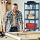 Relaxdays Schwerlastregal, HBT 180x60x45 cm, bis 500 kg, 5 Ebenen, Keller, Garage, Lagerregal zum Stecken, Stahl, blau