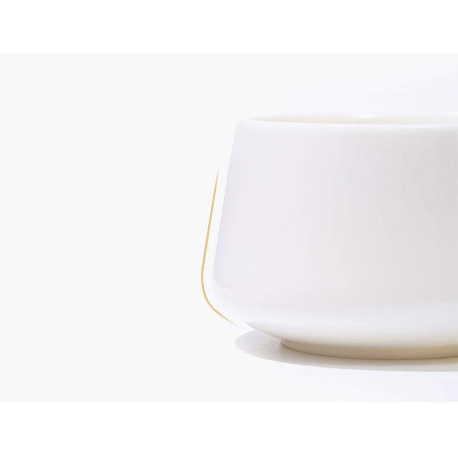 Tasse Porzellan Espressotassen mit Metalllöffel 3,7 Unze / 110 Milliliter keramische Kaffeetasse Kleine Kaffeetasse mit Griff, weiß Kaffeetasse mit (Color : with Coaster)