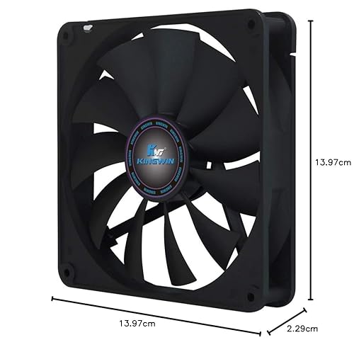 Miniatura 25 de Kingwin Ventilador silencioso de 4.724 in para carcasas de computadora, plataforma de minería, refrigeradores de CPU, ventilador de refrigeración