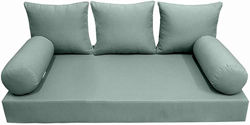 DBM IMPORTS Style3 AD002 - Juego completo de almohada para colchón de sofá cama, tamaño Queen, 6 piezas, con borde de cuchillo, para exteriores