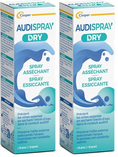 AUDISPRAY DRY - Spray auriculaire - Humidité - Soulage la gêne et la sensation d'oreille bouchée ou de la déficience auditive à la suite d'un contact avec l'eau - Spray - 30 mL - A partir de 9 ans