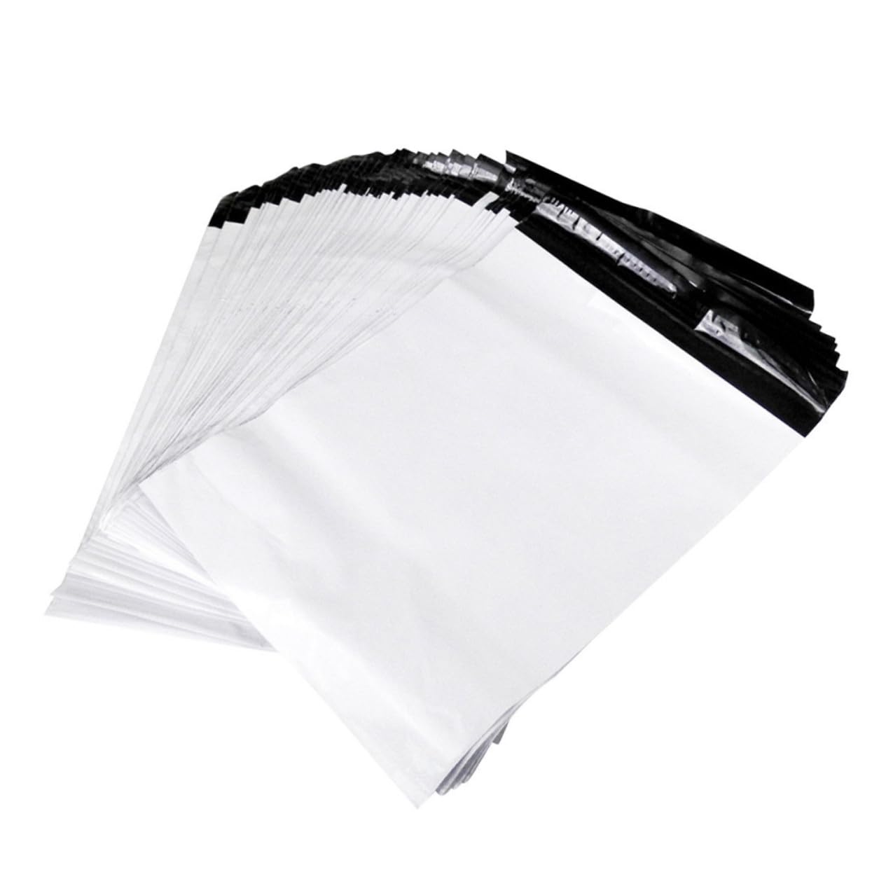 100 pièces Enveloppes Plastiques Expédition Auto-scellantes Sacs Courrier Résistants et Imperméables Blancs pour Emballage Sécurisé