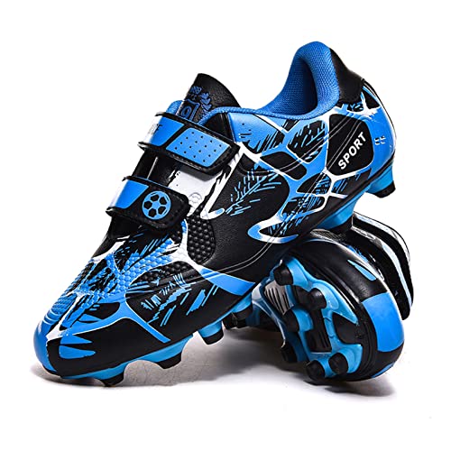 Sanearde Boys Soccer Shoes Flexible Lightweight Baseball Shoes Children's Comfortable Breathable Training Athletic Outdoor Blue 5 Big Kids #TOP3