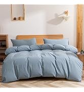 GETIYA Luxus Gewaschene Baumwolle Bettwäsche 220x240 3Teilig Herren Damen Bettwäsche Einfarbig He...