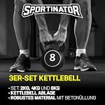 Power Kettlebell 3er-Set | 2 kg, 4 kg, 8 kg | Robuste Kunststoff-Kettlebells mit Betonfüllung & Ablage | Ergonomische Griffe für sicheres Ganzkörpertraining – Bild 2