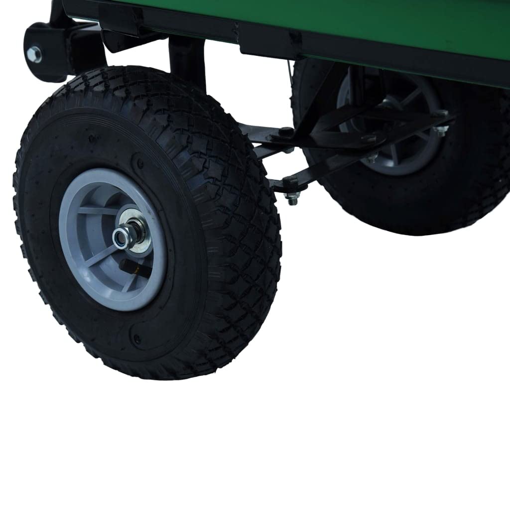 vidaXL Carrito de Mano basculante para jardín 300 kg 75 L Verde