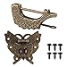 Chinesisches Schloss, geschnitzter Fisch, Vintage-Stil, mit Schlüssel und Schmetterlingsverschluss, mit Schrauben für Schrank, Schmuck, Geschenkbox