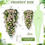 1 Pcs 36 Inch Spring Floral Teardrop Swag for Front Door Artificial Large Easter Teardrop Wreath with Burlap Bow and Lights Decorations Summer Daisy Flower Lavender Swags for Wall Wedding - Image 2