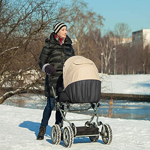 Kinderwagen Handwärmer, Yesloo Kinderwagen Handschuhe mit Fleece Innenseite,Kinderwagenmuff Atmungsaktiv Wasserfest Winddicht, Universalgröße für Kinderwagen Buggy, Radanhänger (mit Kinderwagen Haken)