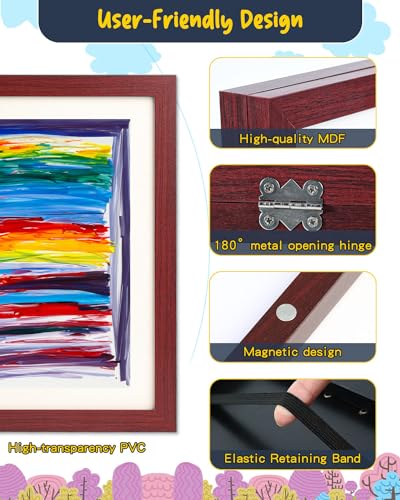 Ciscle Kids Art Frames, 2 Pack A4 Fillable Front Opening Photo Frames, Display Frames for Kids Artwork for 150 Pictures - Image 3