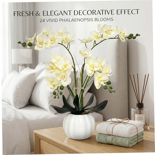 Orquídea artificial realista que soluciona la decoración de interiores sin luz natural 4