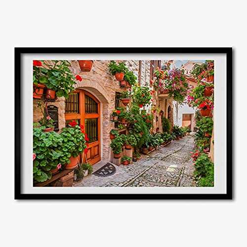Photo affiche cadre en bois Tulup 70x50 peinture moderne paysage urbain