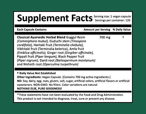 Kaishore Guggul, Harmony Nutraceuticals, Traditional Ayurveda 120 Vegetarian Capsules by Harmony Nutraceuticals - Image 3