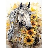 bleihum Horse Diamond Art Kits for Adults- 5D Diamond Painting Kits Horse, Horse Gem Painting Arts Crafts for Adults Home Wall Decor (12x16 Inch)