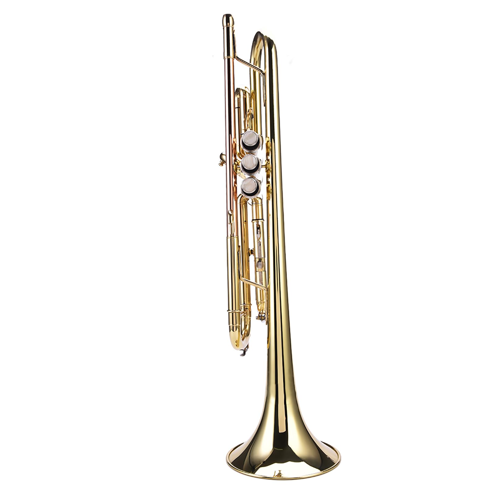 Aramox Messing-Trompete für Anfänger, Elegantes Aussehen mit Präzisem Klang, Leichte Messing-Trompete für Angehende Musiker mit Tragetasche (GOLD)