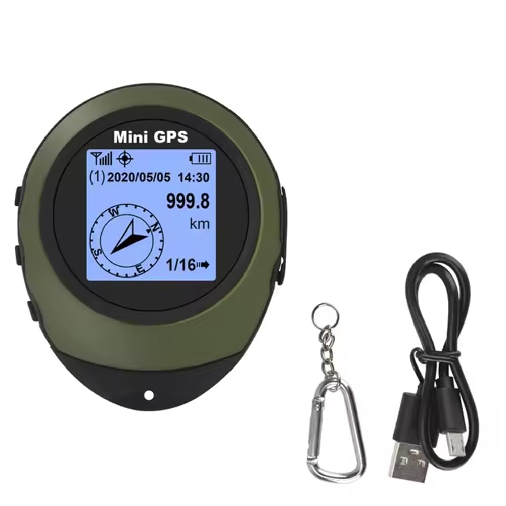 Navigatore Mini Satellite Portatili Coordinate GPS Ad Alta Precisione Coordinate di Altitudine della Bussola Localizzatore per Escursioni per Escursioni per Escursioni per Escursioni Green