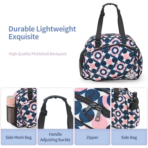 Image of Boulder Bee Pickleball Bags, Premium Pickleball Tote Bag for Girls, Women's Hand /Shoulder Gym Bag w Water Bottle Holder, with Pickleball Racquet /Paddle Holder